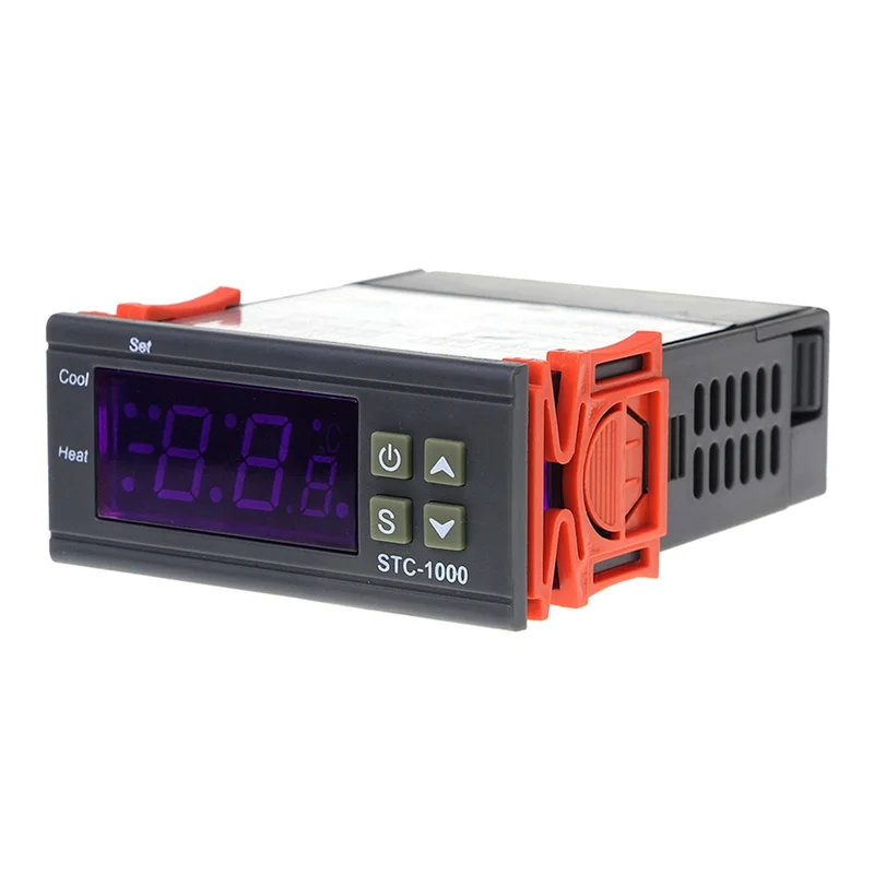 Controlador de temperatura Digital LED, termostato termorregulador de relé para calentador, Congelador y nevera, CA de 110-220V, 10A, STC-1000