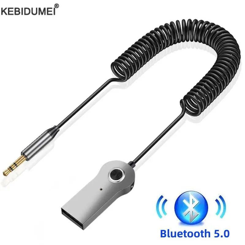 Transmisor y receptor inalámbrico Bluetooth 5,0 para coche, Cable adaptador de Audio AUX de 3,5mm para altavoz y auriculares