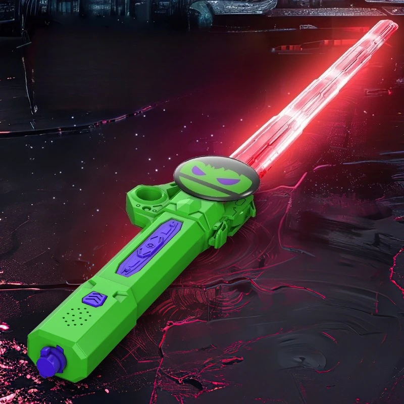 أنيمي بطل الرجل العنكبوت كابتن أمريكا هالك 2 في 1 LED السيف الضوئي، الدعائم الديكور لعب الأدوار، هدية العيد قطعة واحدة