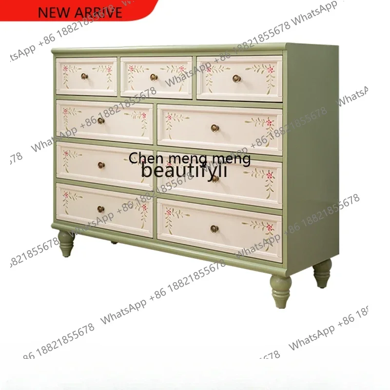 

X American retro chest of drawers, living room chest of drawers, locker, entrance hall decorative cabinet, bedroom bedside