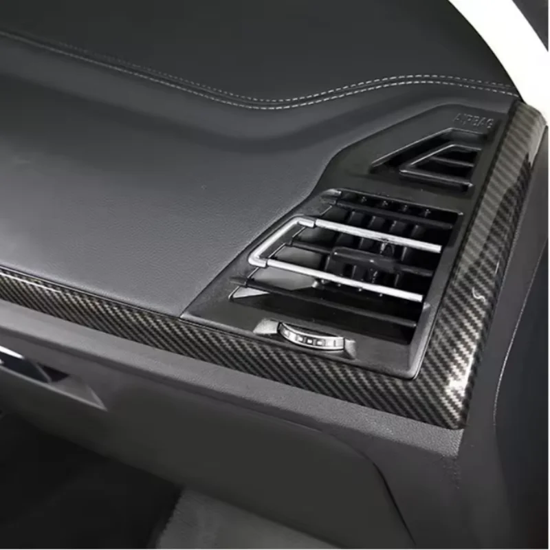 LHD For BMW X3 /X4 G01 G02 2022-2023 ABS Carbon Auto Center Control Co-pilot Panel Trim Strip Cover Trim Interior Accessories