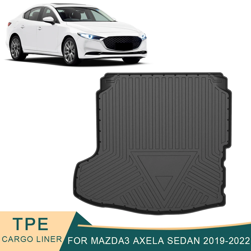 

For Mazda3 Axela BP Sedan 2019-2022 Car Cargo Liner All-Weather TPE Non-slip Trunk Mats Waterproof Tray Trunk Carpet Accessory