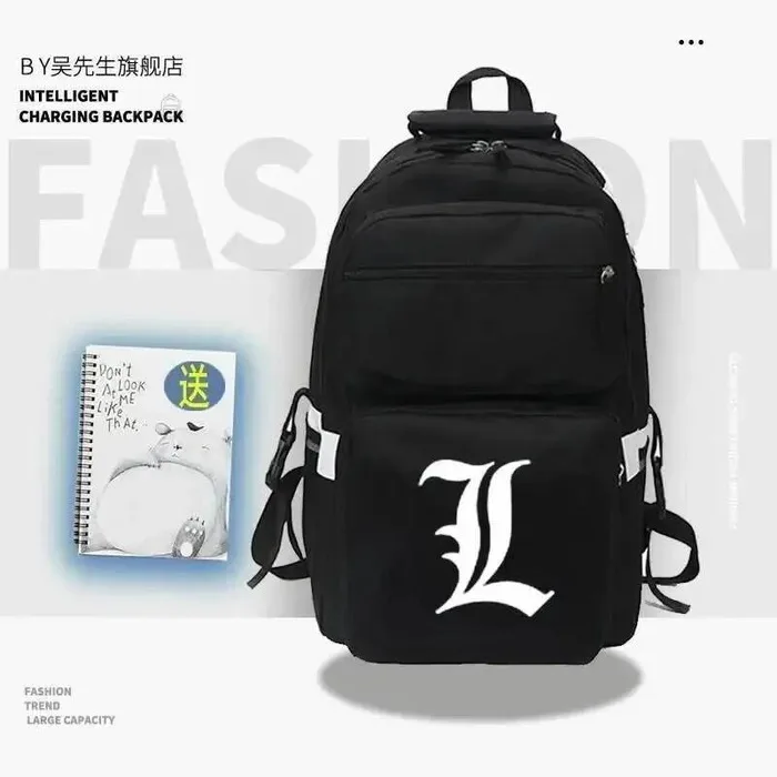 

Black Red White Death Note Desu Noto Student Teens School Bags Large Capacity Mochilas Backpacks For Anime GAME