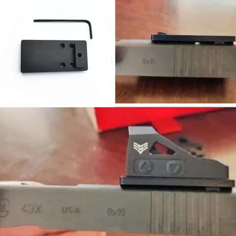 Adaptateur queue d'aronde arrière G42 43, plaque de montage à point rouge pour Glock G17 G19 G21 G22 G26 G42 G43 G45 ADE Docter Burris ou Base R.MR S.RO