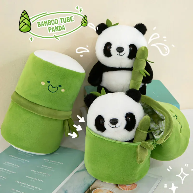 Panda Bamboo Plush Stuffed Doll Soft Animals Children Toy Pillow Cartoon Kawaii Dolls Girls Kids Lover Gifts Home Decoration