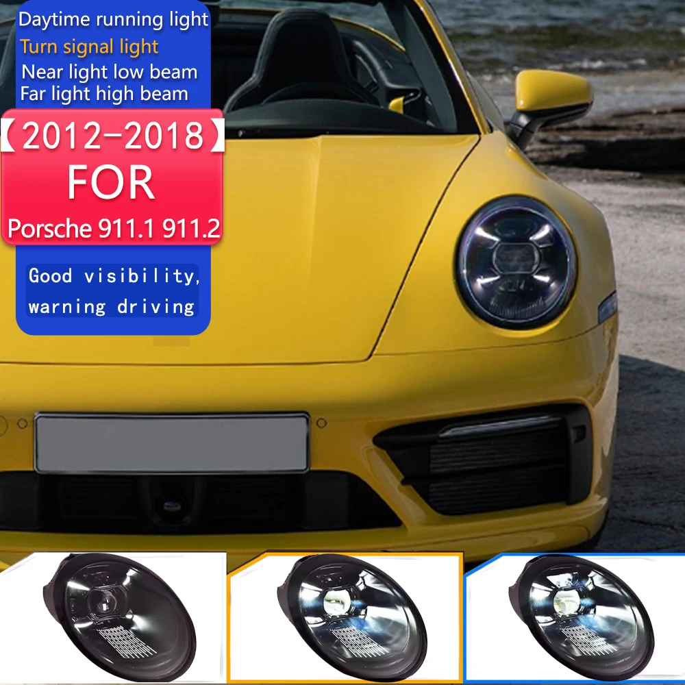 Car Styling for Porsche 911.1 911.2 Headlights 2012-2018 991 LED Headlight Projector Lens DRL Head Lamp Auto Accessories