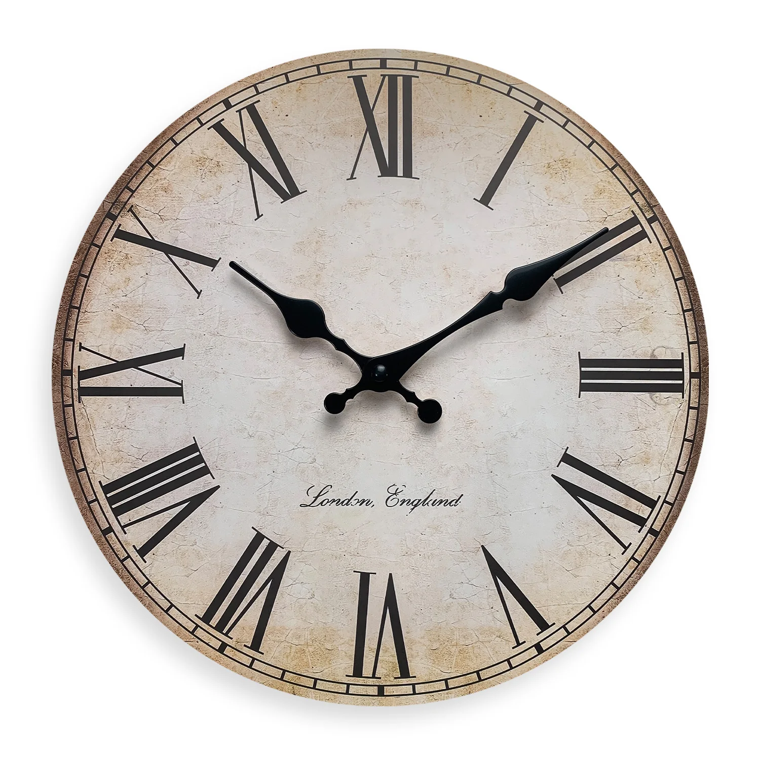 European-Style Retro Roman Numeral Wooden Wall Clock for Living Room, Bedroom, Kitchen, Home Decoration, Silent Quartz Clock, Holiday Gift, 10