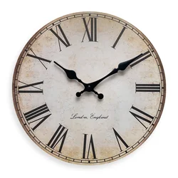 European-Style Retro Roman Numeral Wooden Wall Clock for Living Room, Bedroom, Kitchen, Home Decoration, Silent Quartz Clock, Holiday Gift, 10 Inches, 12 Inches (No Battery)