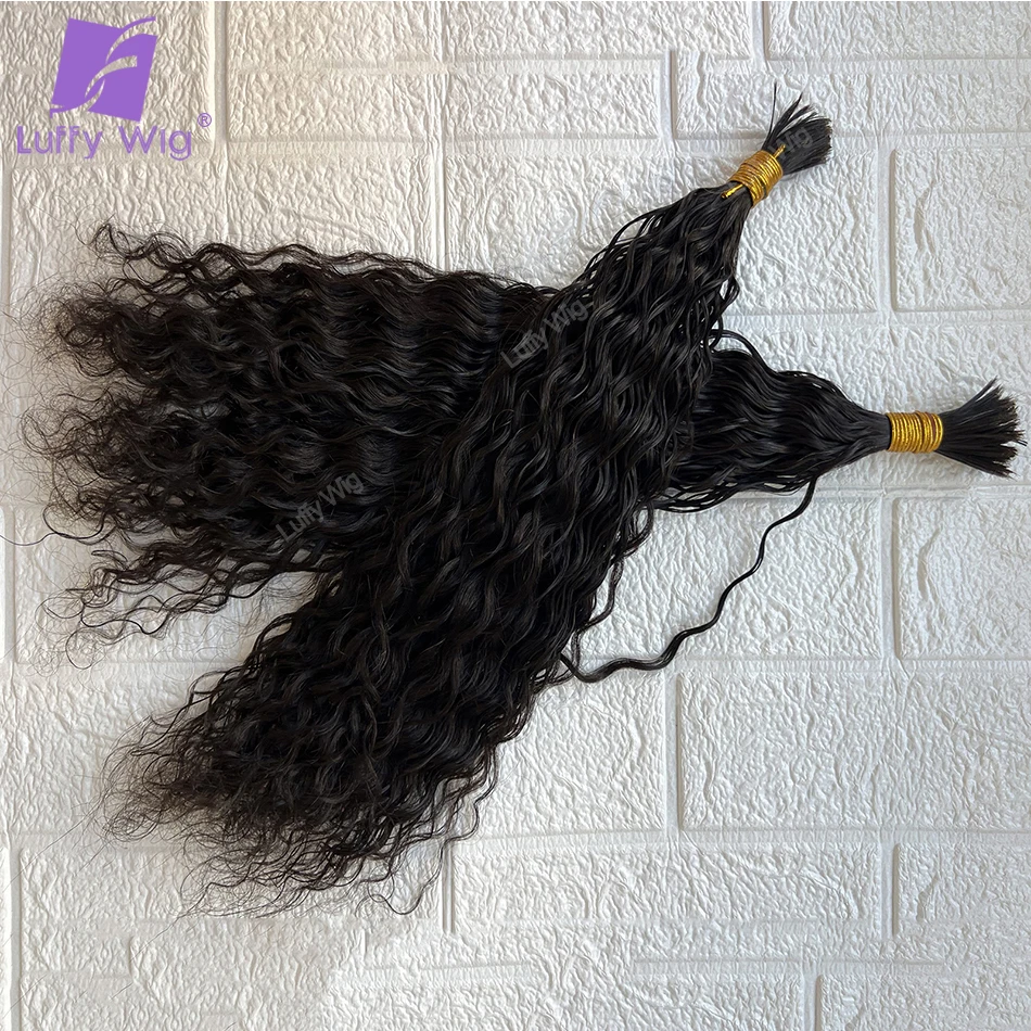 Bulk Pre Verdeelde Water Wave Human Hair Extensions voor Boho Knooploze Vlechten Gehaakte Boho Vlechten Knooploze Bundels Extensions