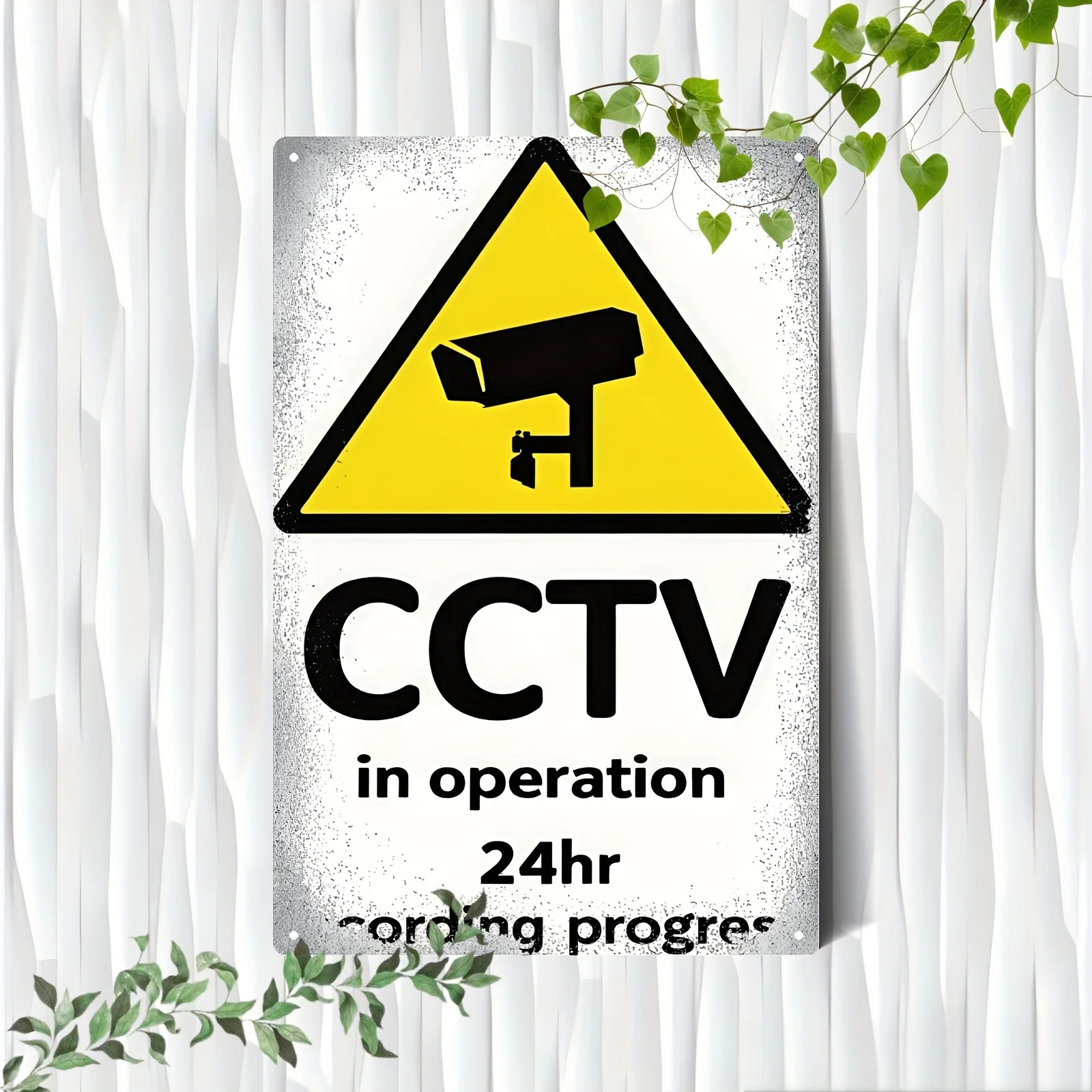 []1 Aluminum Sign CCTV Monitoring 24-Hour Recording Tin Decorative Core Word Key Selling Point Warning Sign Suitable for Indo