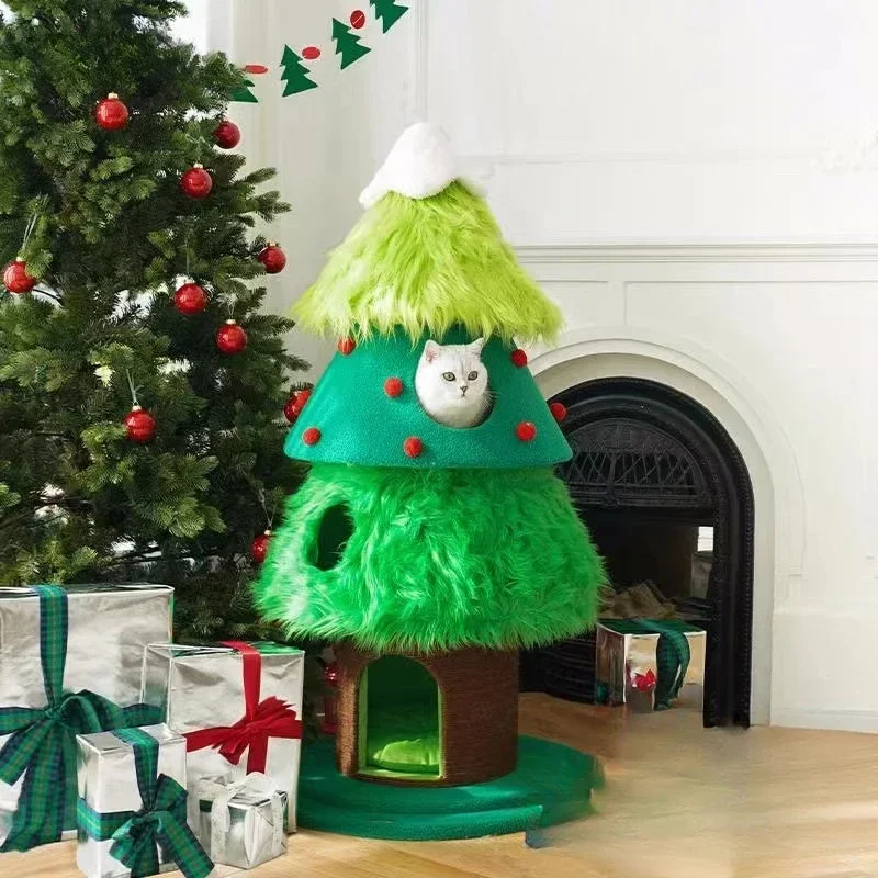 

Pet Toy Sisal Fluffy Christmas tree pet climbing frame Cat Scratching Board Cat Tree