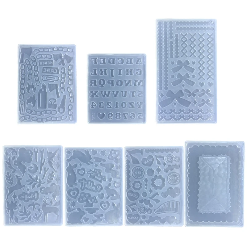 Soft Silicone Mold Photo Frame Decoration Epoxy Resin Mold Keychains Bag Decors A0KD