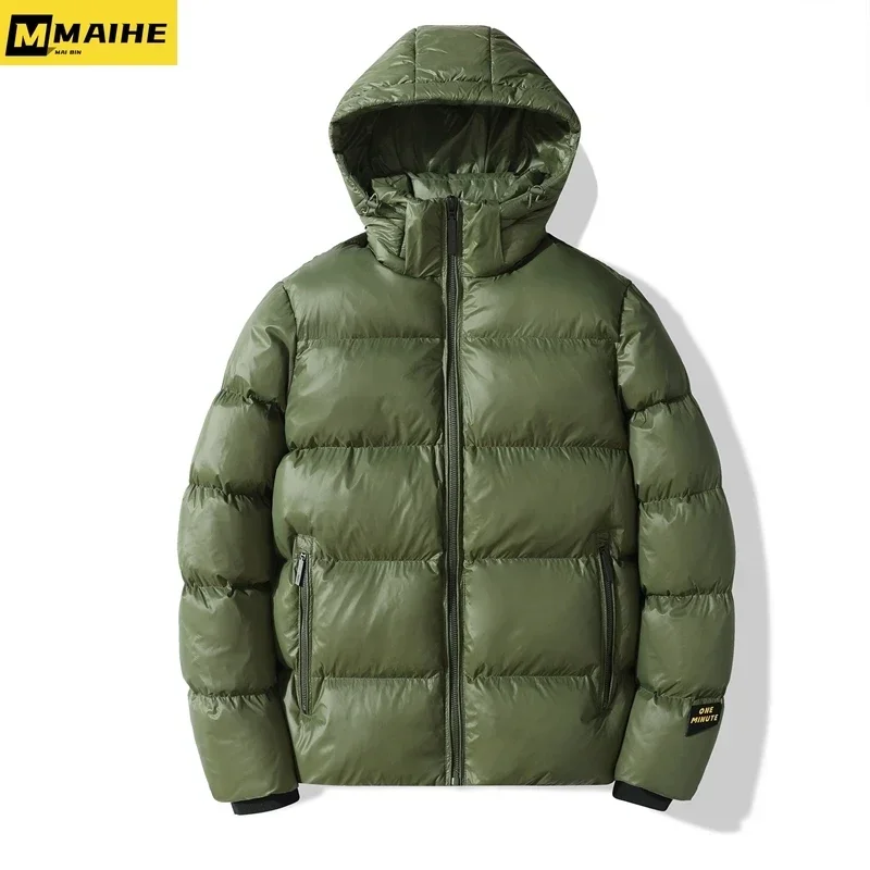 Chaqueta ultraligera de algodón para hombre y mujer, abrigo con capucha brillante, ropa de esquí al aire libre, marca de lujo, tendencia coreana,