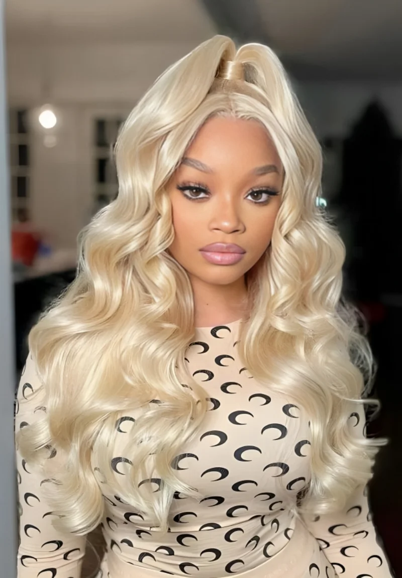 13x6 body wave colored hd lace frontal human hair wig Brazilian 30 40 inch honey blonde preplucked cheap wigs on sale clearance