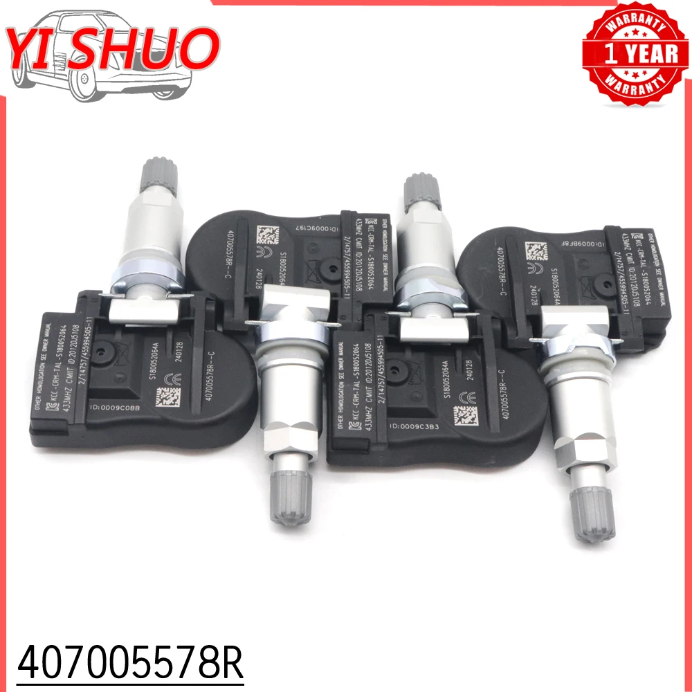 Car 407005578R TPMS Tire Pressure Sensor Monitoring System For RENAULT MEGANE II 02-08 SCENIC II 2003-2010 433Mhz S120123006F