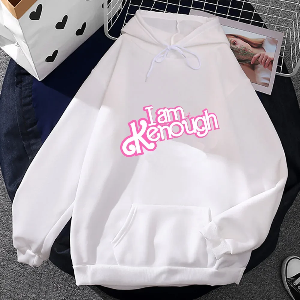 I Am Kenough Barbenheimer Hot Pink Hoodie Streetwear Fashion Clothes Autumn Fleece Sweatwear Loose Casual Hoody  Mens Clothing