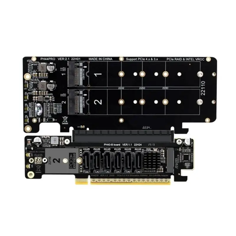 Y1UB Flexible PCIe5.0 to Multiple Slots Adapter Supporting Graphics Cards and Fast Speed SSDs with 8+4+4 Lane Division