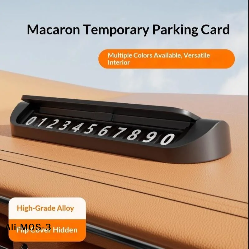 【S】1Pcs Versatile Interior Decorations Hidden Mobile Phone Number Plates For Cars High-end Alloy Temporary Parking Signs
