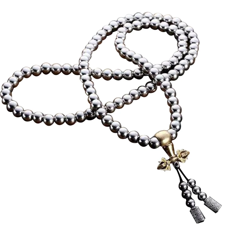 Full Metal Beads Necklace for Men Destiny Nepal Prayer Hand Bead Bracelet