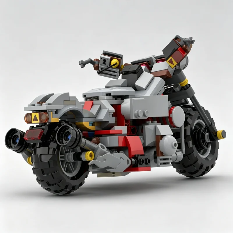 356PCS MOC Apocalyptic Motorcycle Post‑Apocalypse Motorbike Model Building Blocks DIY Assembly Toy Adult Collector Collection