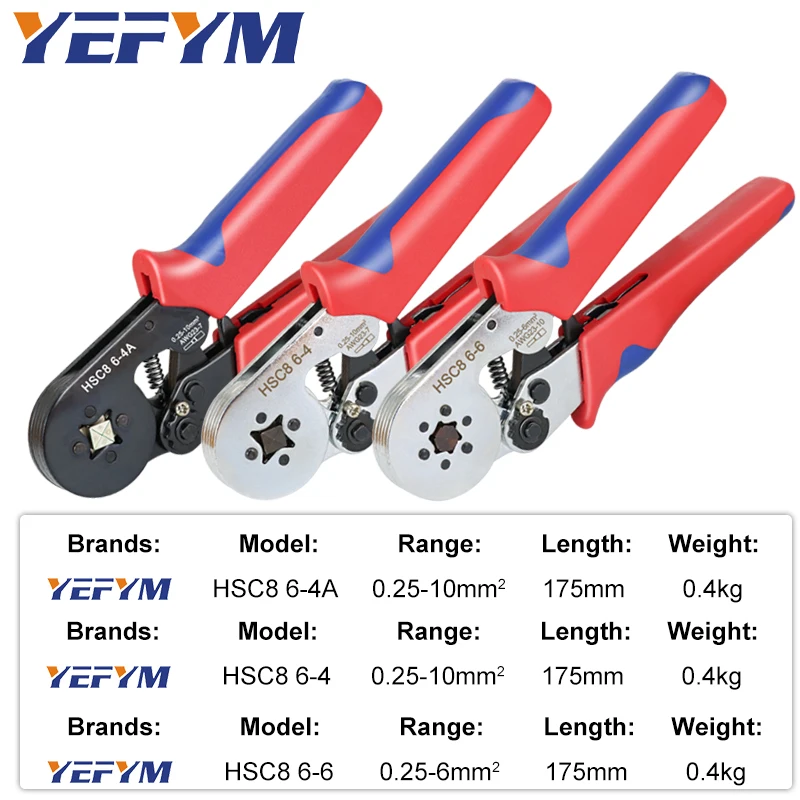 Crimping tools Pliers For Tube/Sleeve/Needle Terminal Multifunctional Stripping Cutting Wire Electrician Tools HSC8 6-4/6-6