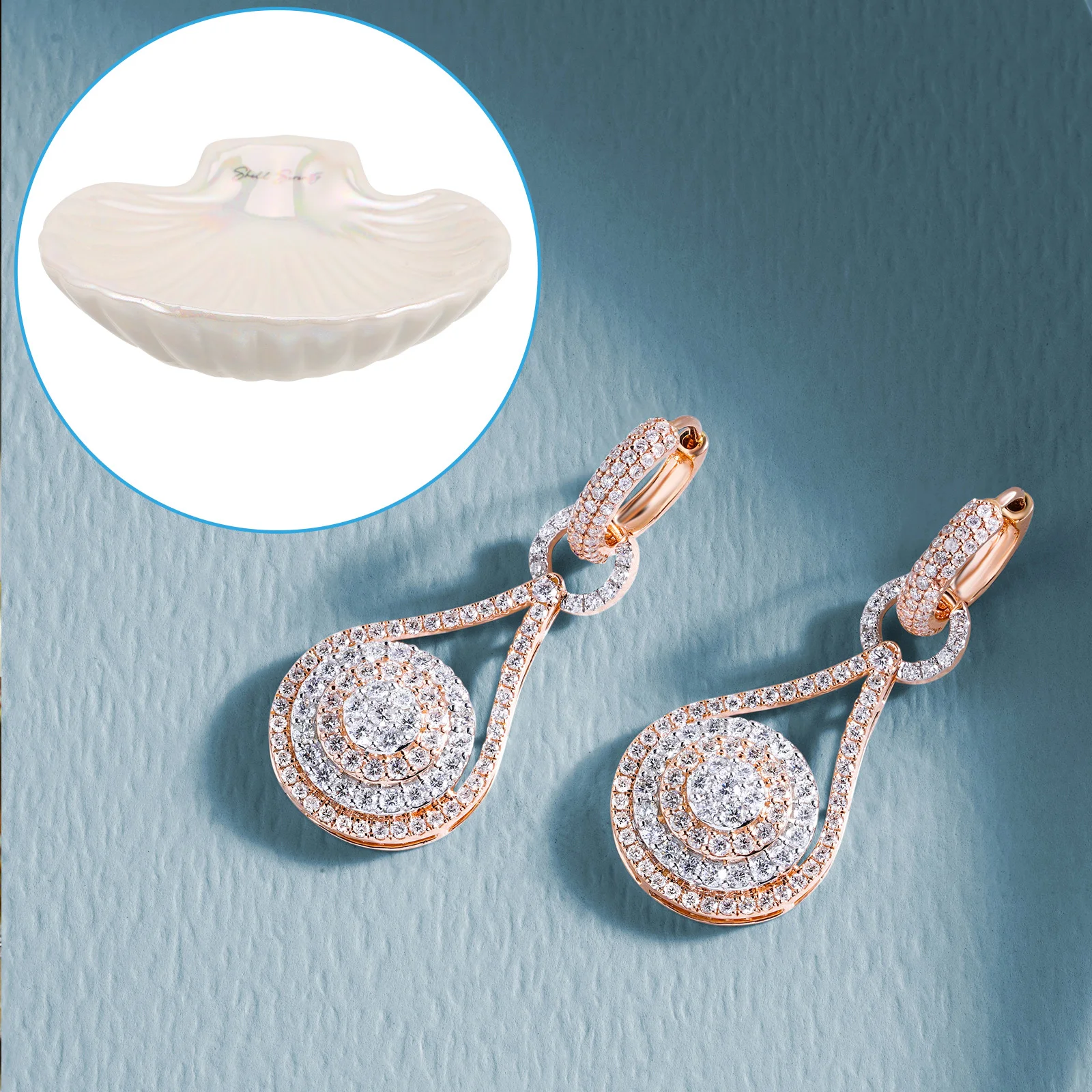 طبق مجوهرات من السيراميك على شكل صدفة، صينية مدمجة ذات لمسة نهائية ناعمة للخواتم والأقراط والقلائد والأساور والمفاتيح وعرض الزخرفية