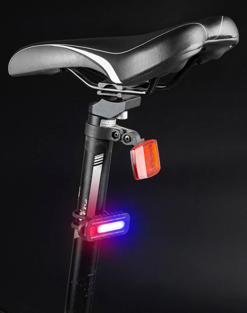 Outdoor bicycle laser taillight mountain bike riding equipment can be rechargeable and carry pen clip safety warning lights