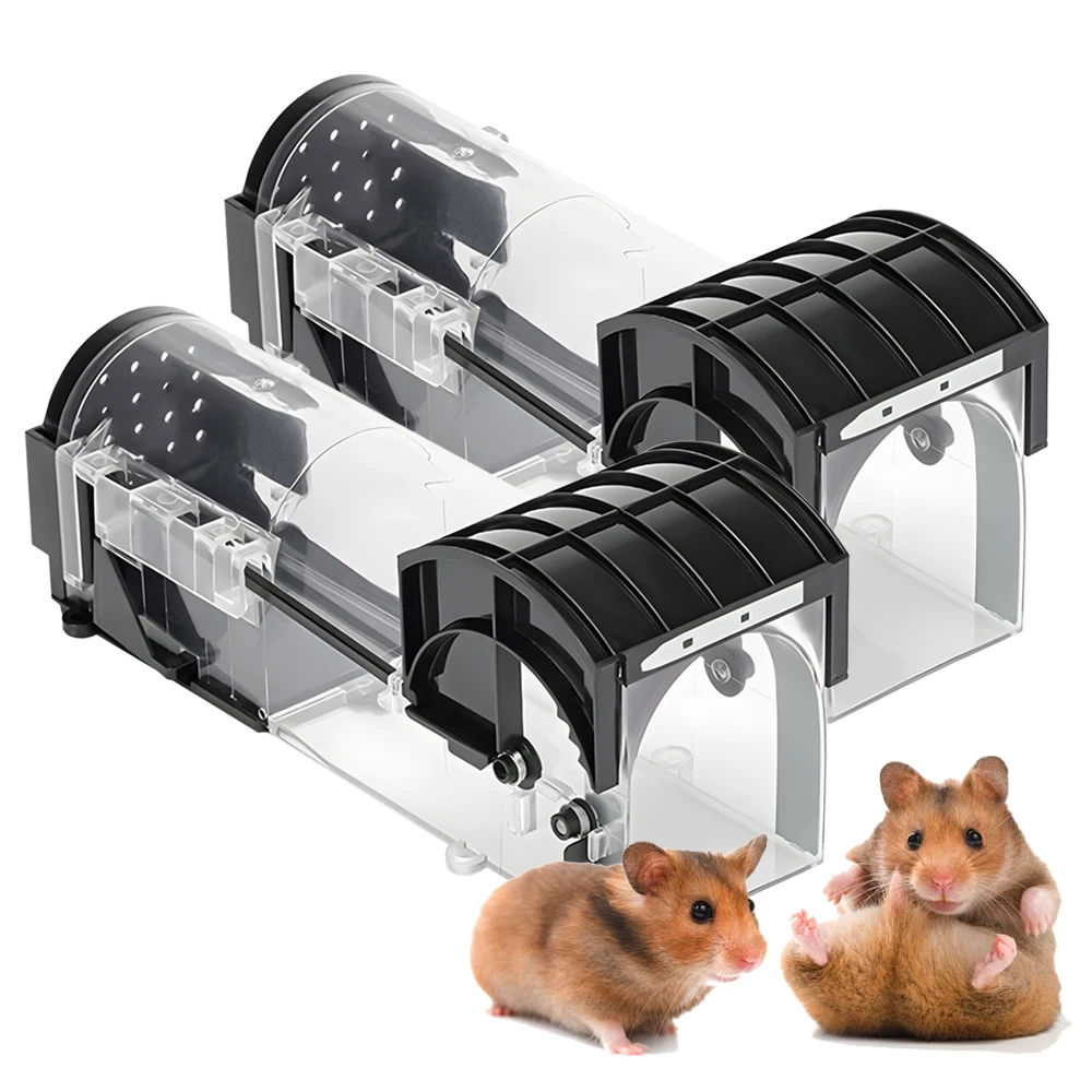 

2PCS Reusable Mouse Trap Effective Humane Rat Mice Catcher Cage Plastic Pedal Mice Catcher for Home Storehouse Restaurant Garden