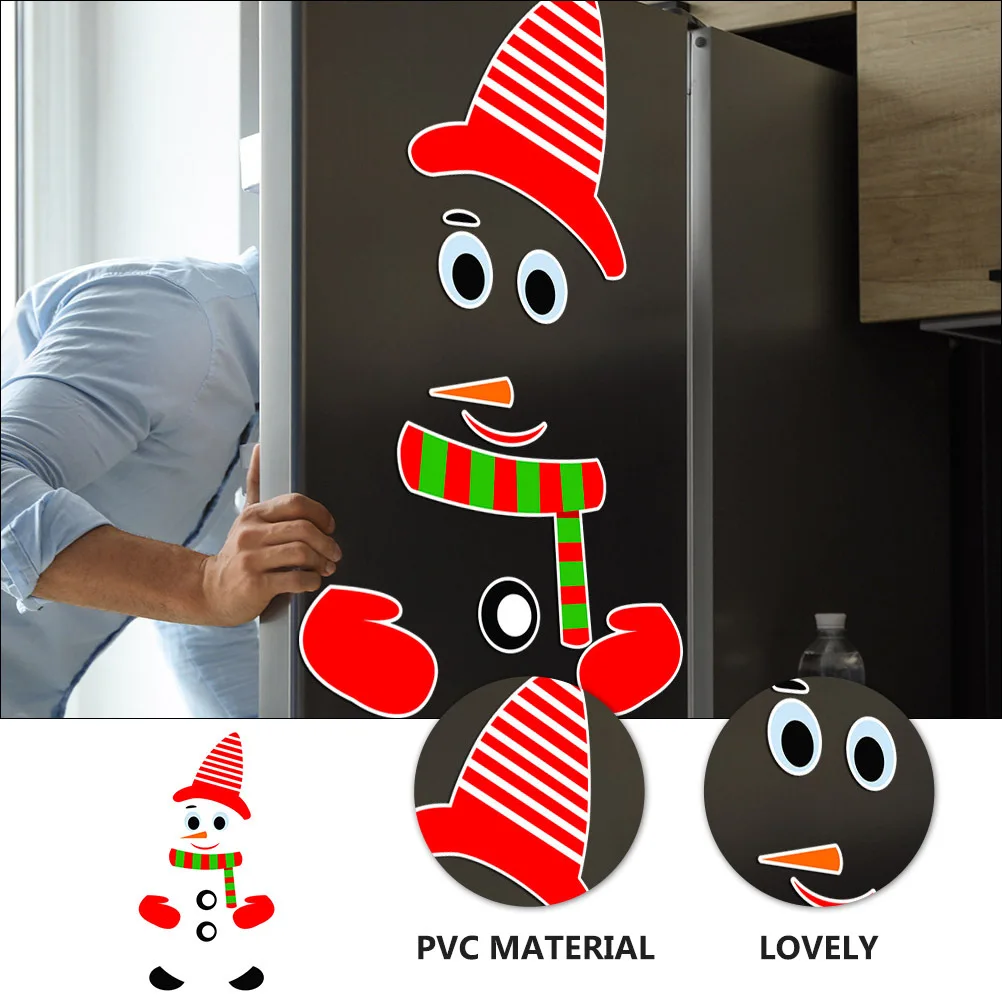 

1Set Snowman Refrigerator Magnet Waterproof Christmas Sticker Magnetic Decorative Fridge Kitchen Decal Fridge Sticker