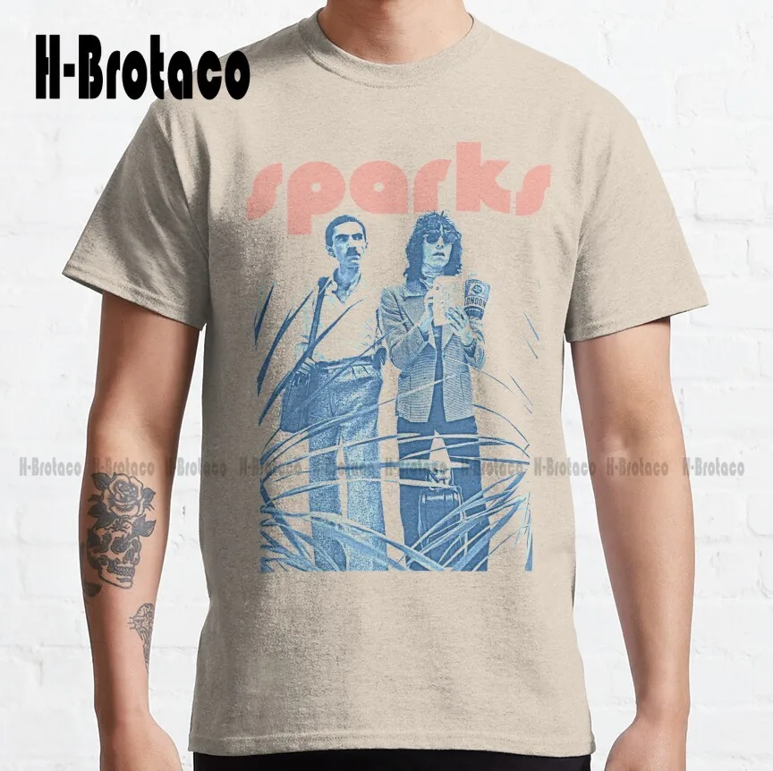 Sparks \//\ Retro 70S Style Fanart Design Classic T-Shirt Custom Shirts For Men Cotton Outdoor Simple Vintag Casual Tee Shirts