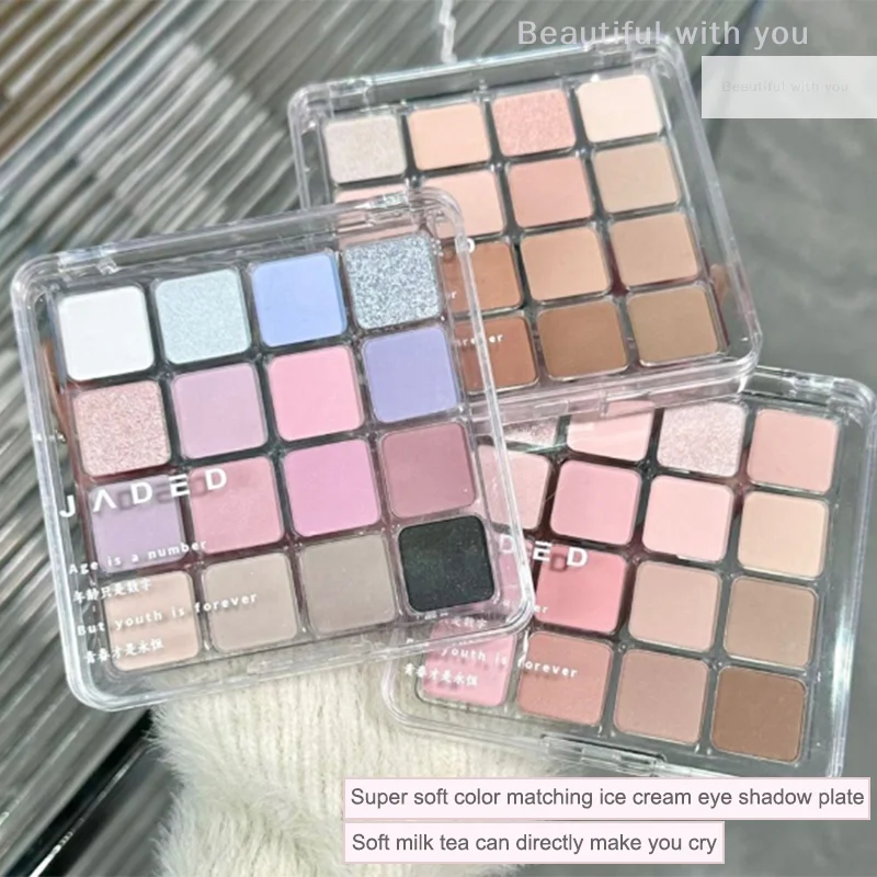 

New16Color Eye Shadow Plate Eyeshadow Girl Beginner Makeup Eyeshadow Tray Sculpture Highlight Cosmetic For Girls Accessories ﻿