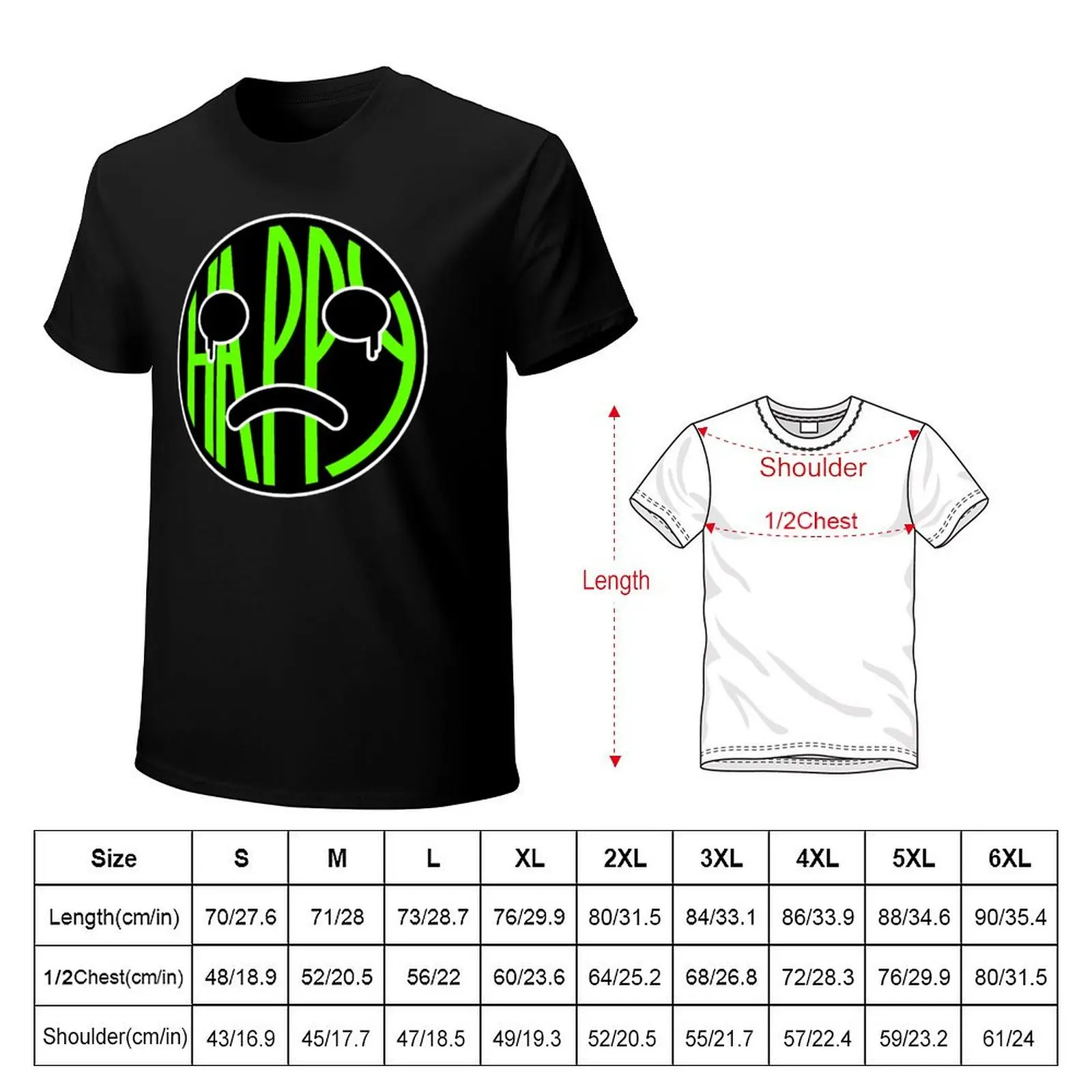 Happy fake crying green tshirt T-Shirt Breathable Lightweight Summer Top