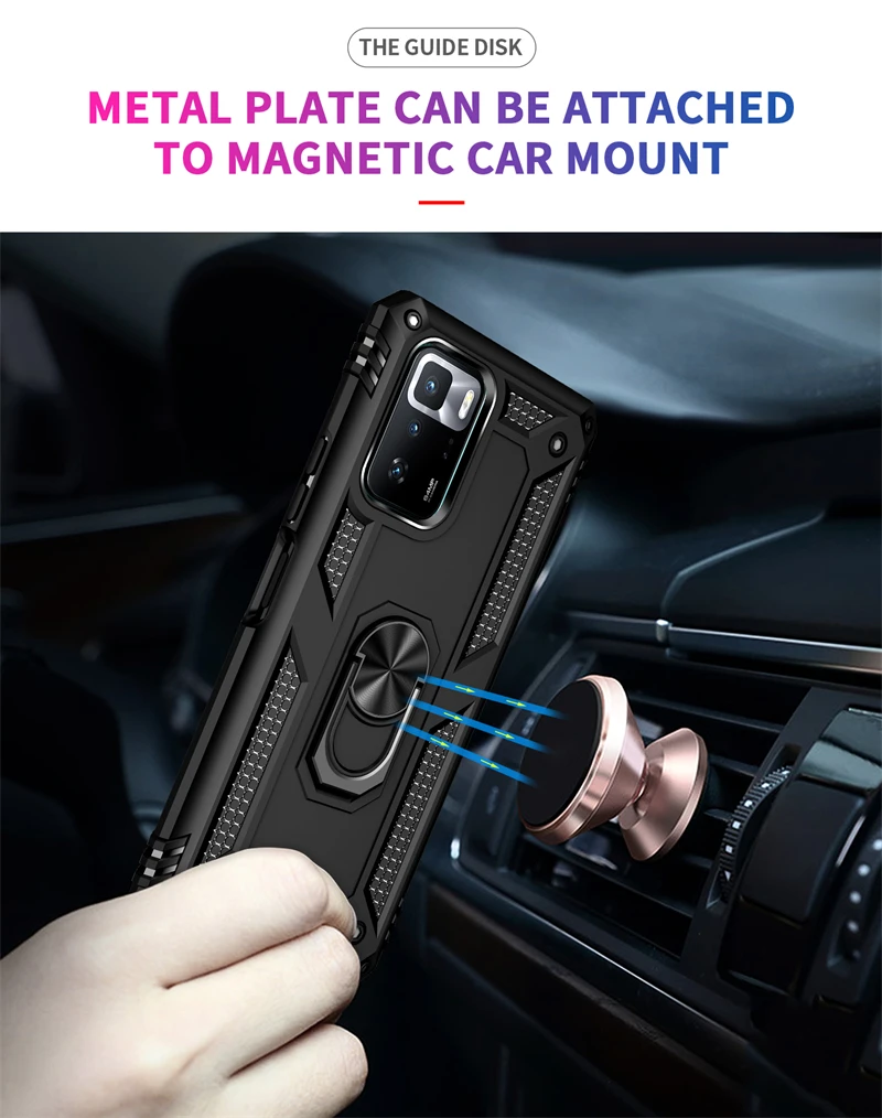 For Xiaomi Poco X3 GT 5G Case Luxury Magnetic Holder Ring Case For Poko Little X3GT X 3 GT Silicone Shockproof Armor Back Cover image 3