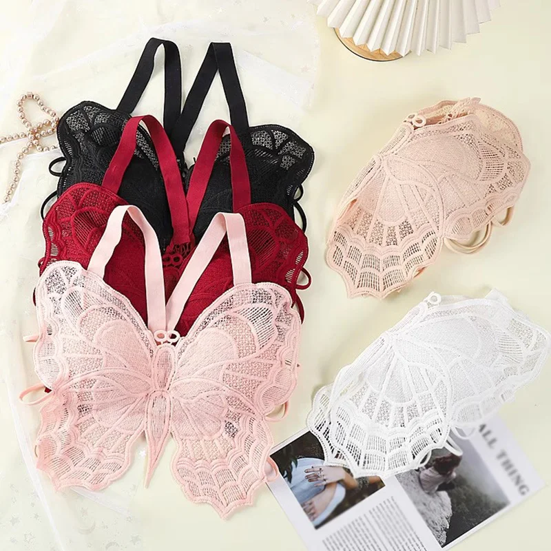 

Summer Lace Butterfly Shape Exposed Navel Padded Camisole for Women Sexy Slim Fit Tank Top CLub All-match Charming Outfit