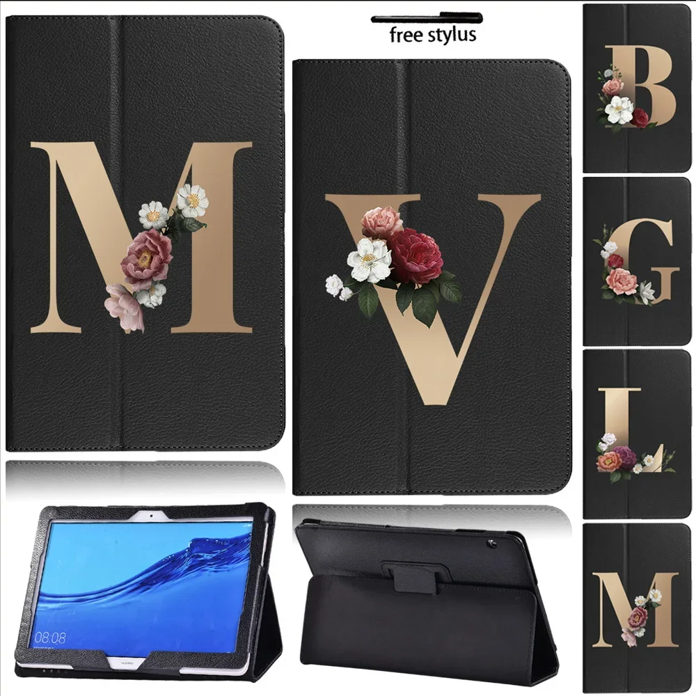 

Tablet Case for Huawei Mediapad T5 10 10.1" Golden Series Letters Folding Back Support for T5 10 10.1 AGS2-W09/W19/L03/L09 Cover