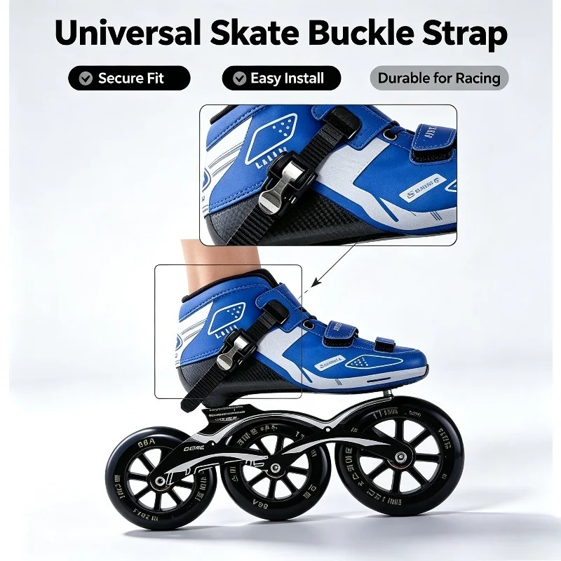 1Pc Skate Energy Buckle Strap Universal Fit for Roller Inline Ice Skates Lightweight High‑Speed Racing Replacement Accessory