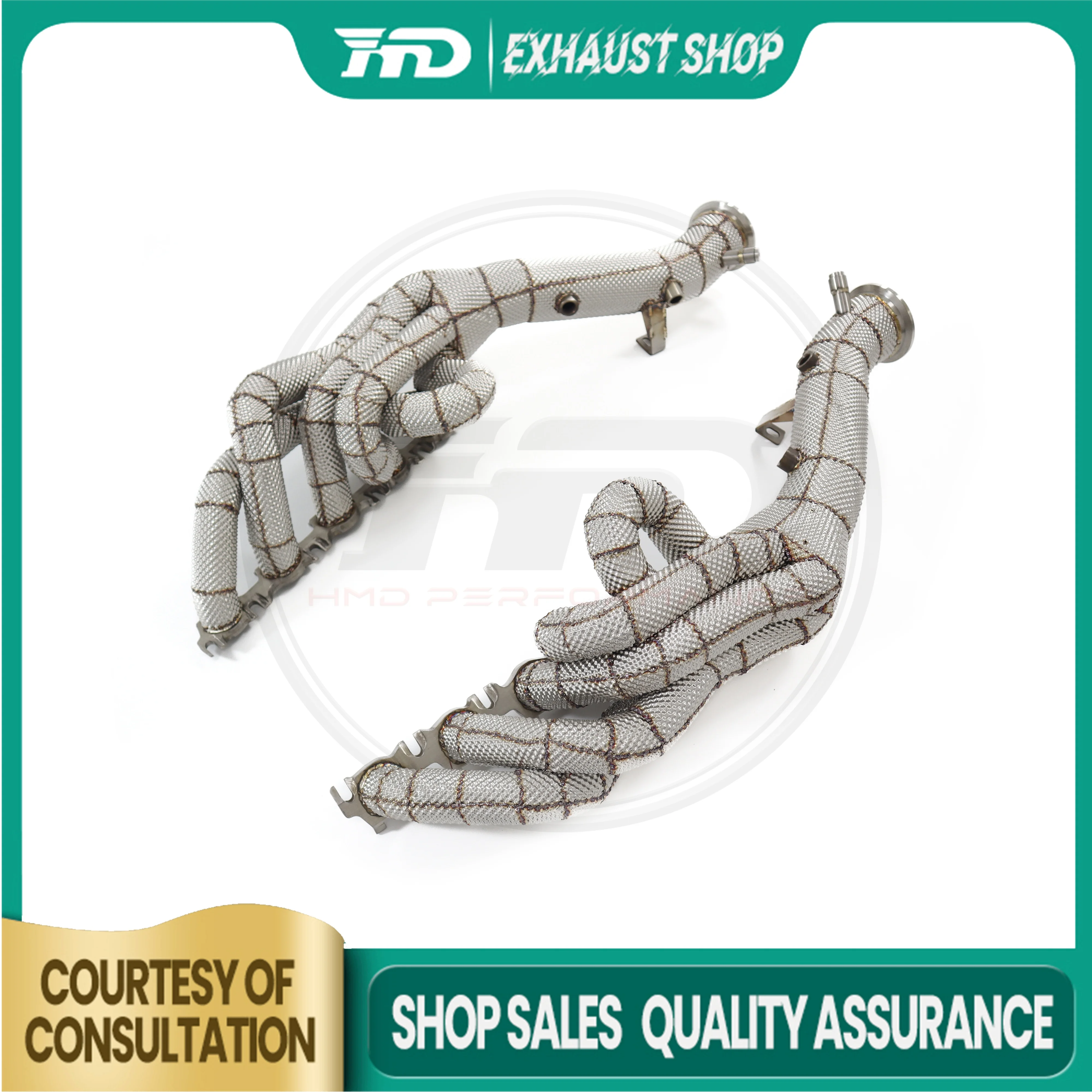 

High Quality Manifold For AUDI R8 2021 V10 Stainless Steel Exhaust System Heat Shield High Flow Performance Header HMD