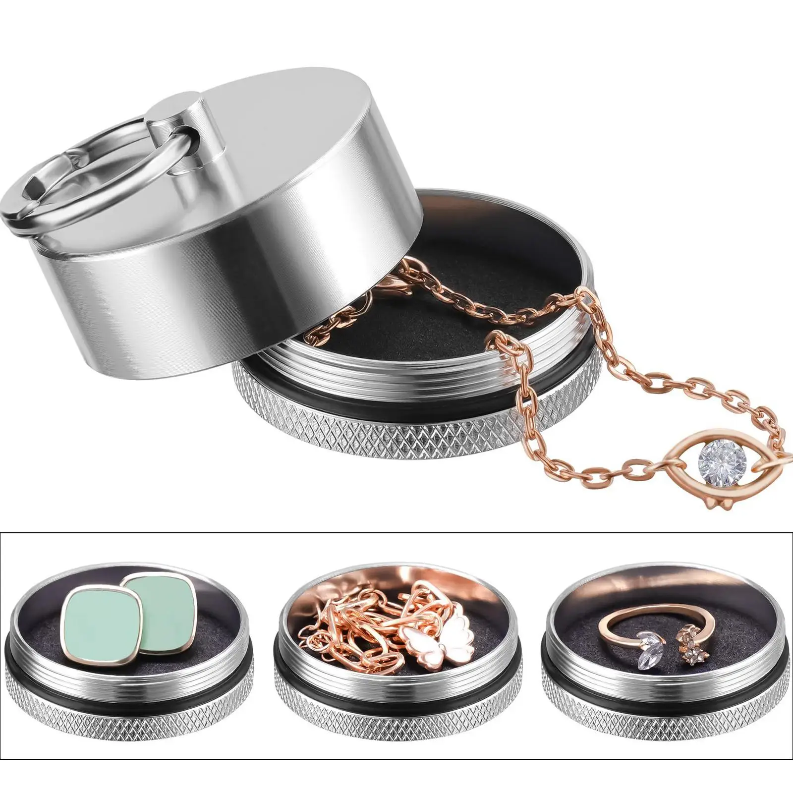 Jewelry Box Keychain Organizer Portable Multifunctional Charm Beads & Pendant Storage Case Travel Essential for Earrings Rings