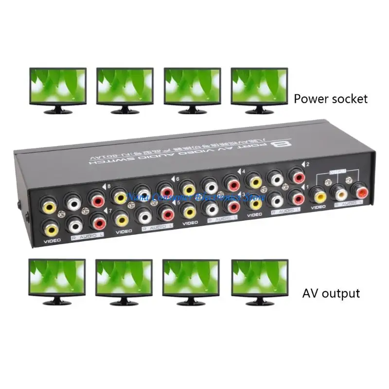 G7NE 8-way Composite RCA AV Splitter 1X8 Video 1 in 8 out Selector Box Splitter Distributor for STB DVD HDTV view 2