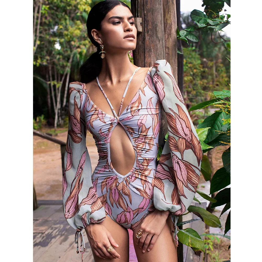 

Сексуальный цельный купальник 2025, винтажный купальник с цветочным принтом, женский купальник, купальный костюм, пляжная одежда, монокини, женские купальные костюмы