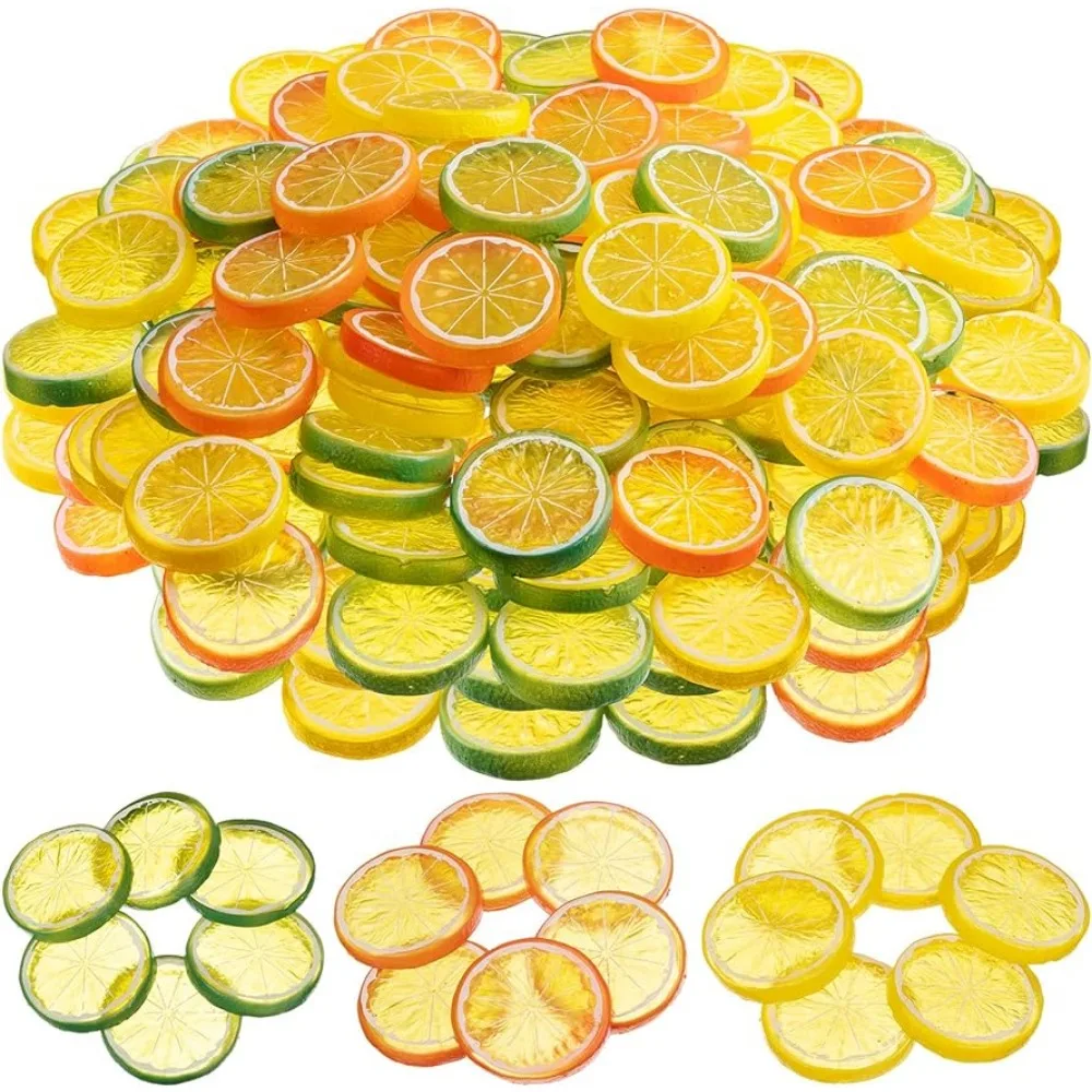 6 Pcs Simulation Fruit Lemon Slices Decor Decorative Fake Fruit Slices Faux Lemon Decorations for Home Plastic Fruit Model