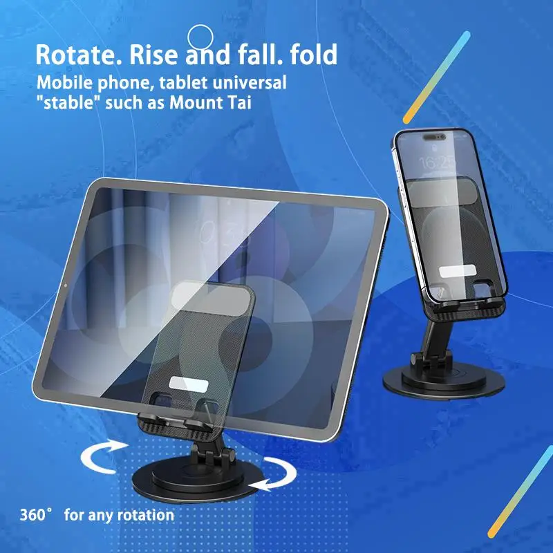 

New Rotating Aluminum Alloy Phone Stand Desktop Tablet Live Broadcast Phone Stand Multi Functional Folding Stand LazyMan Bracket