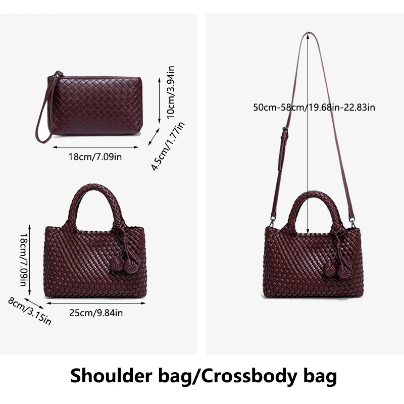 Woven Shopper Bag Fashionable Top Handle Tote Bag Shoulder Handbags Strap Casual Satchel Purse Design for Everyday Style view 3