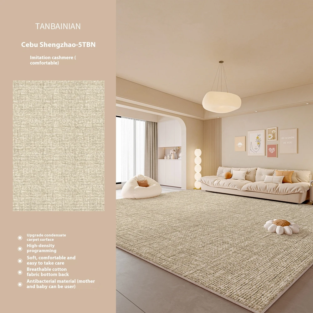 

VIKAMA Creamy Fluff Carpet Living Room And Bedroom Wash-Free Reusable Anti-Slip High-Style Sofa Floor Mat Decoration