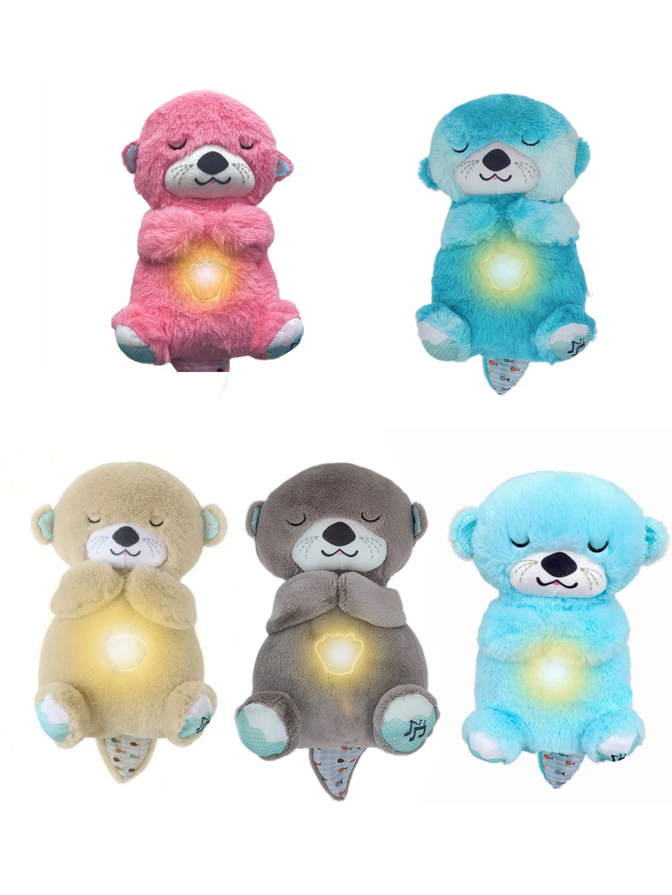 The breathing bear plush toy can light up and breathe and has soothing music to help you sleep, suitable for Christmas gifts.