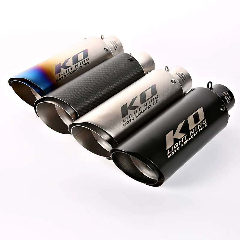 Universal 60mm Motorcycle Stainless Steel Exhaust Tail Pipe Muffler Tips Escape Moto With DB Killer