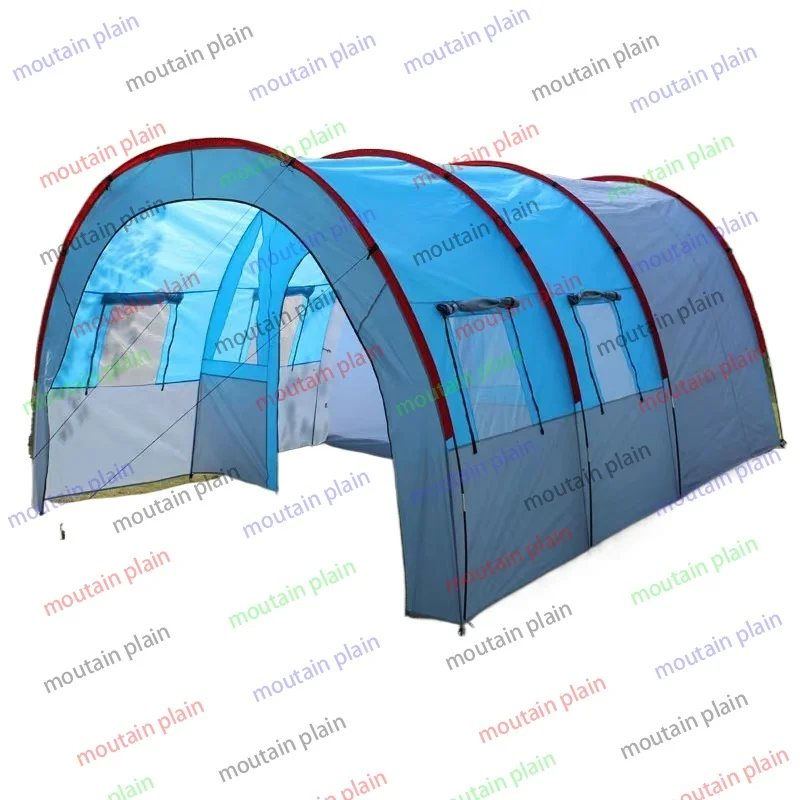 Large Camping Tent Waterproof Canvas Family Tunnel Equipment Outdoor Mountaineering Party Gift  Fiberglass 8 10 Uv Protection