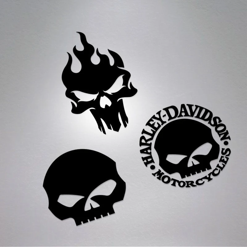 Skull Helmet Motorcycle Body Fuel Tank Waterproof Reflective Decorative Stickers For Harley Davidson Softail Sportster VRSC 883 view 4