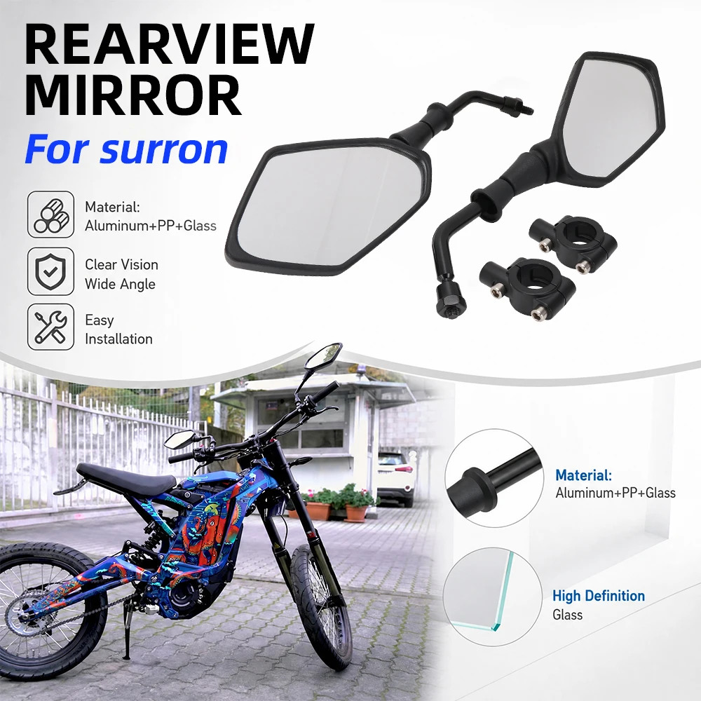 AliExpress JFGRACING Ebike Rearview Mirror With Fixed Bracket For Sur-Ron Surron X S Light Bee Off-Road Electric Vehicle Dirt E-Bike Parts