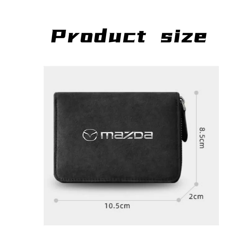 Multi Slot Card Holder Wallet Bank Credit Card Bag Coin Pouch Leather Zipper Wallet for Mazda 3 6 CX5 2 CX3 CX9 MX5 RX8 Axela